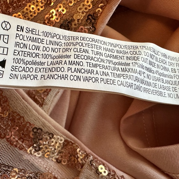 NWT Rose Gold and Fringe Party Dress - Picture 6 of 8